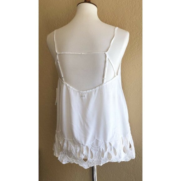 Volcom Women's White Casual Strappy Cut out And Run Cami Top - Picture 6 of 9